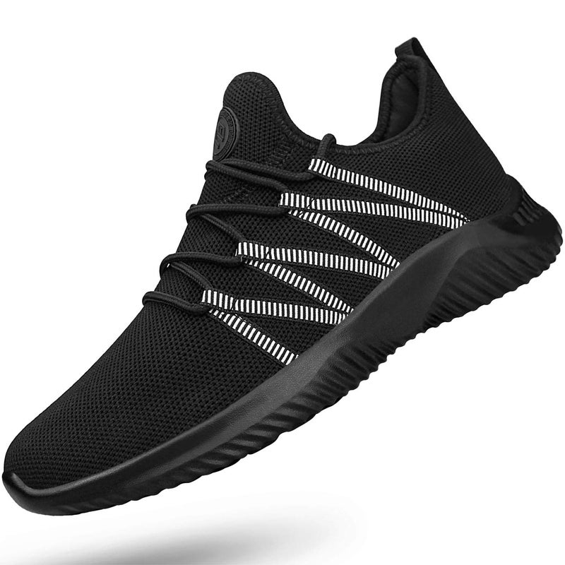Feethit Mens Slip On Running Shoes Breathable Lightweight Comfortable Fashion Non Slip Sneakers for Men Black White Size 10 - Image 1